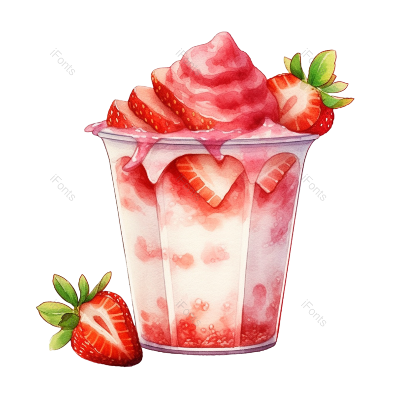 清新图片,健康食物元素,插画PNG,水果免抠素材